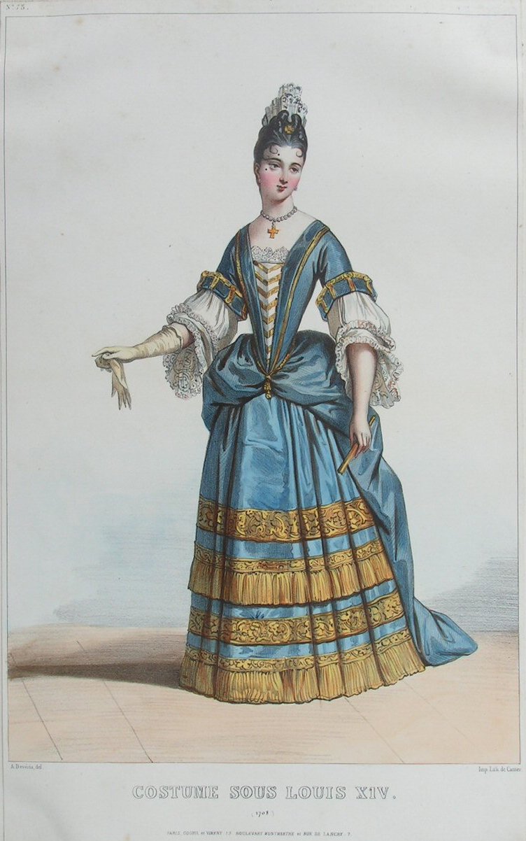 Lithograph - No. 73 Costume Sous Louis XIV (1708) - De